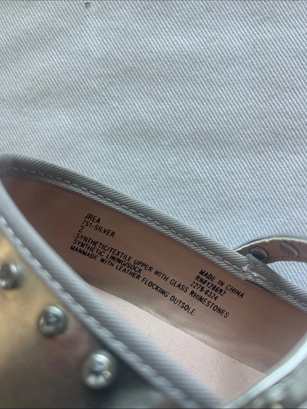 Steve Madden Kids Silver Mary Jane Studded Flats Size 2